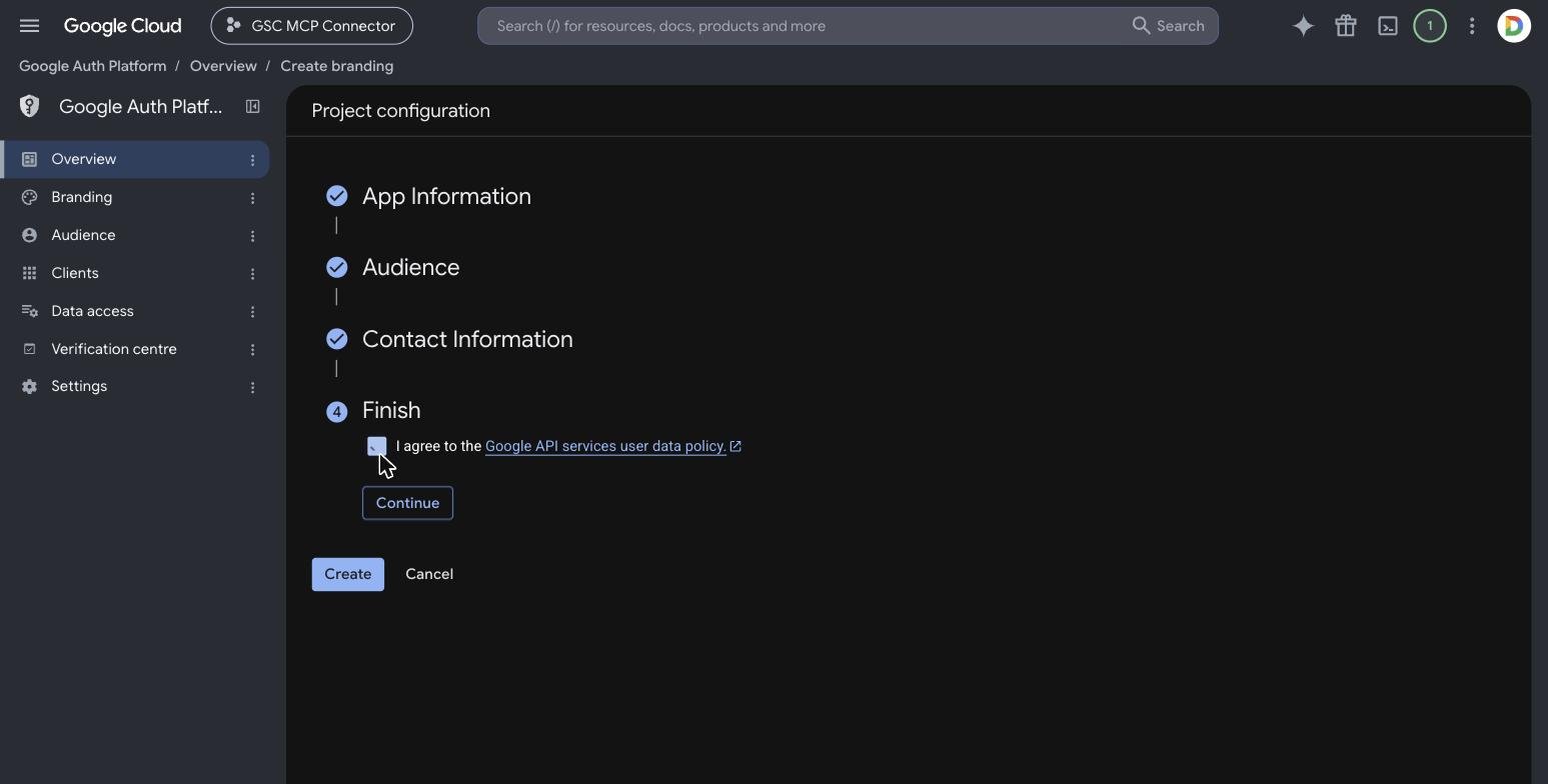 Finish step with agreement checkbox